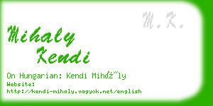 mihaly kendi business card